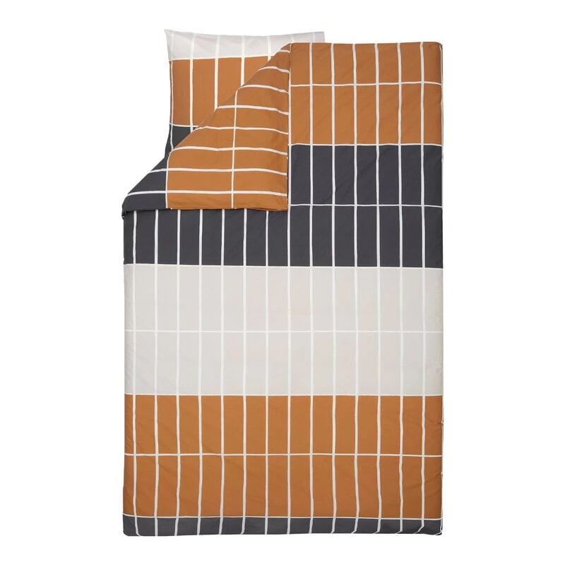 Marimekko Tiiliskivi Bettdeckenbezug, 150 x 210 cm, Dunkelbraun - Beige - 4 Marimekko Tiiliskivi Bettdeckenbezug, 150 x 210 cm, Dunkelbraun - Beige - – Bild 2