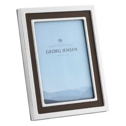 Georg Jensen Manhattan Bilderrahmen, Mittelgroß, Edelstahl - Leder