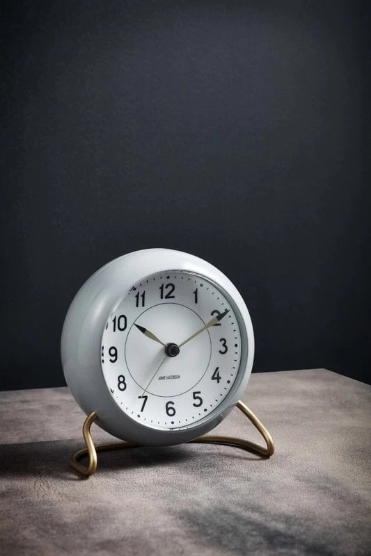 Tischuhr AJ Station Mit Wecker, Grau 4 Tischuhr AJ Station Mit Wecker, Grau – Bild 2