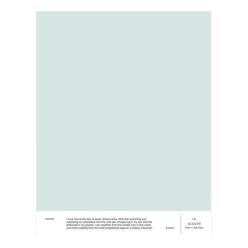 Farbmuster, LB1 AUGUST – Gelbliches Hellblau 3 Farbmuster, LB1 AUGUST – Gelbliches Hellblau