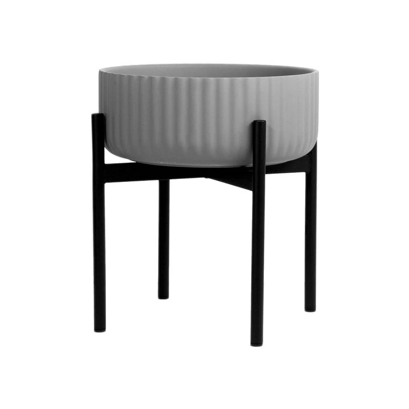 Klorofyll Pflanzgefäß Mit Ständer, Niedrig, Grau 3 Klorofyll Pflanzgefäß Mit Ständer, Niedrig, Grau