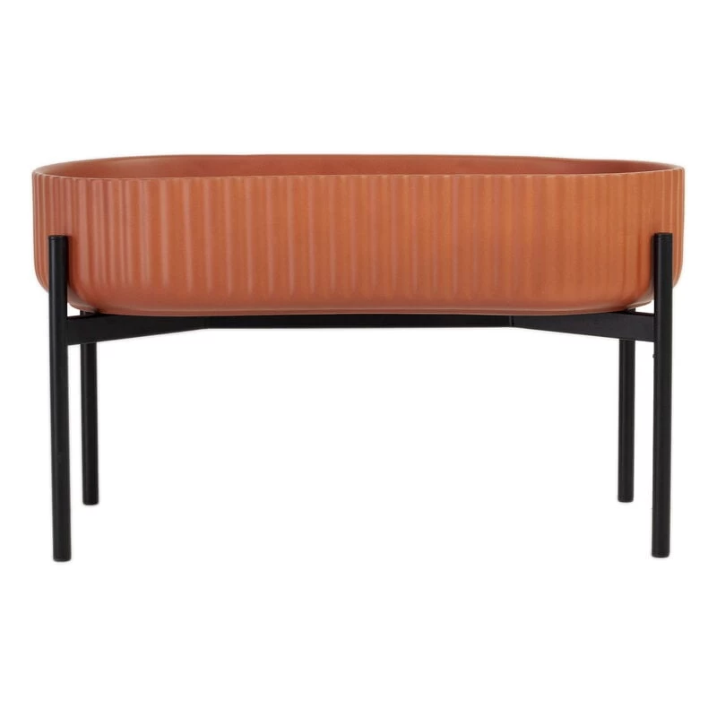 Klorofyll Pflanzgefäß Mit Ständer, Oval, Terrakotta 3 Klorofyll Pflanzgefäß Mit Ständer, Oval, Terrakotta