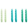 Hay Spiral Kerzen, 6 Stück, Mintgrün - Aquamarin - Grün -Allgemeiner Haushaltswarenladen HA542222