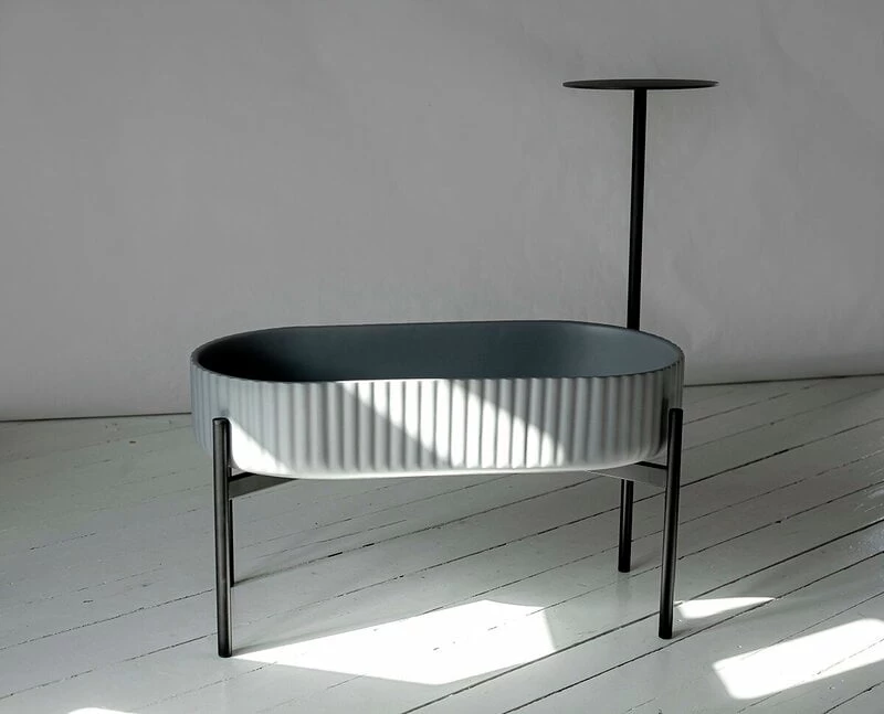 Klorofyll Pflanzgefäß Mit Ständer, Oval, Grau 8 Klorofyll Pflanzgefäß Mit Ständer, Oval, Grau – Bild 6