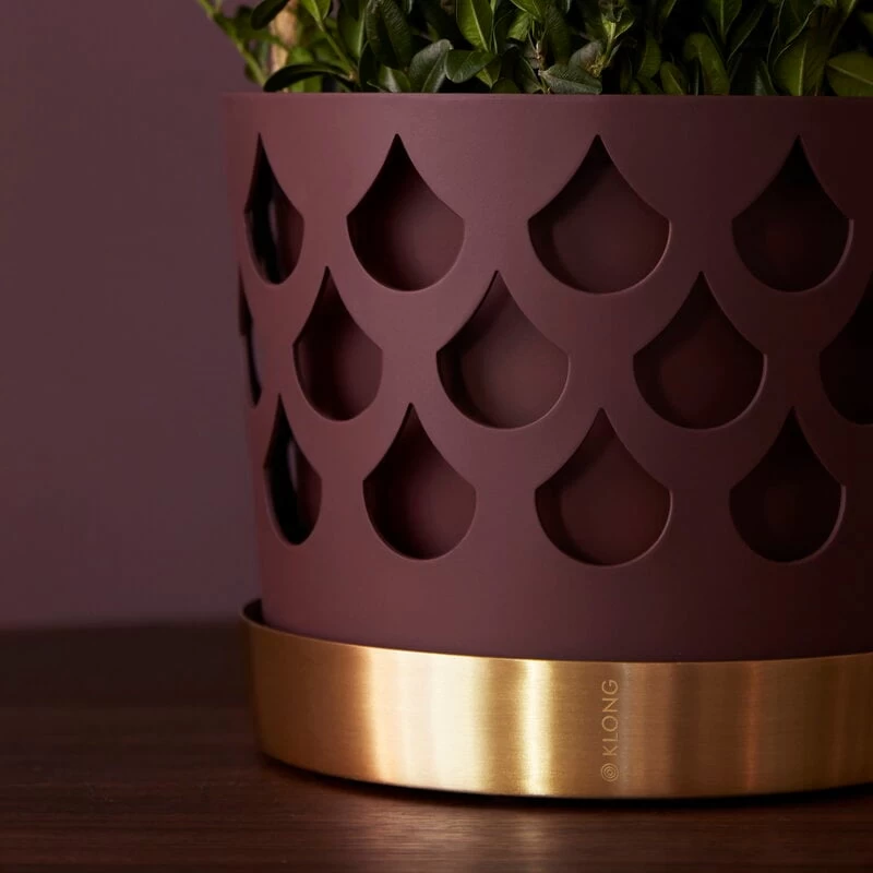 Klong Trio Blumentopf, Klein, Dunkelrot 4 Klong Trio Blumentopf, Klein, Dunkelrot – Bild 2