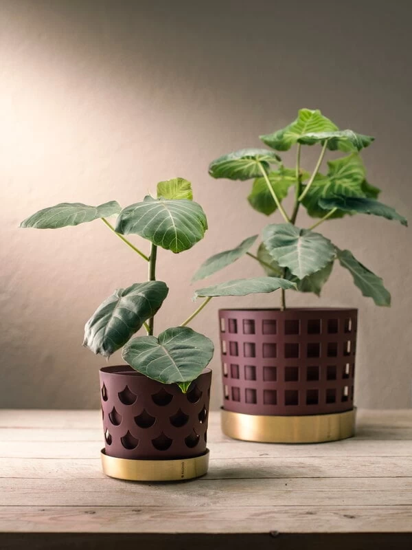 Klong Trio Blumentopf, Klein, Dunkelrot 5 Klong Trio Blumentopf, Klein, Dunkelrot – Bild 3