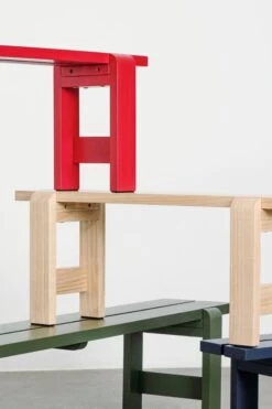 Hay Weekday Bank, 111 x 23 cm, Weinrot -Allgemeiner Haushaltswarenladen Weekday Bench wine red olive wb lacquer pinewood